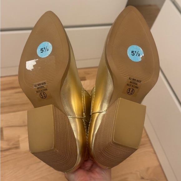 NEW Soda Gold Metallic Pull On Western Cowgirl Boots Size 5.5 - Picture 9 of 9